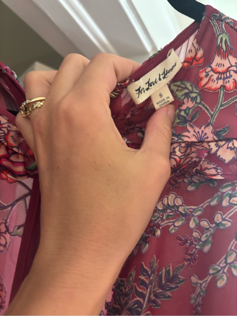 For Love & Lemons Burgundy Floral Maxi Dress - Picture 3 of 7